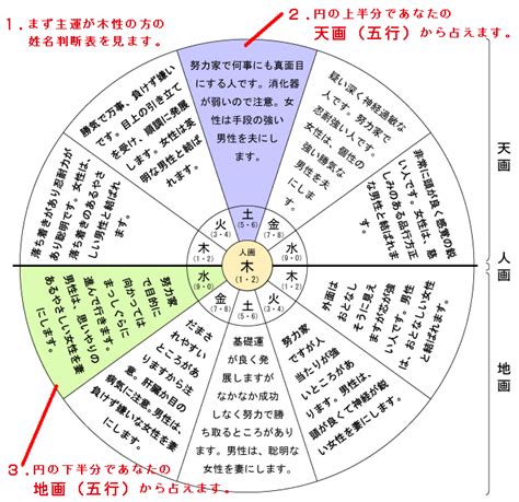 姓名判断 火水木金土|三才一覧 